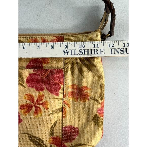 Relic Crossbody Bag Canvas Leather Strap Multicolor Hibiscus Flowers Key Holder - Picture 13 of 16
